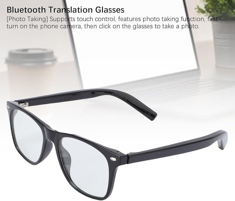 نظارات فوكيتي الذكية إطار أسود ترجمة فورية 100 لغة بلوتوث للسفر والأعمال - Image 5