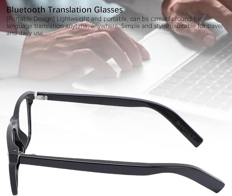 نظارات فوكيتي الذكية إطار أسود ترجمة فورية 100 لغة بلوتوث للسفر والأعمال - Image 4