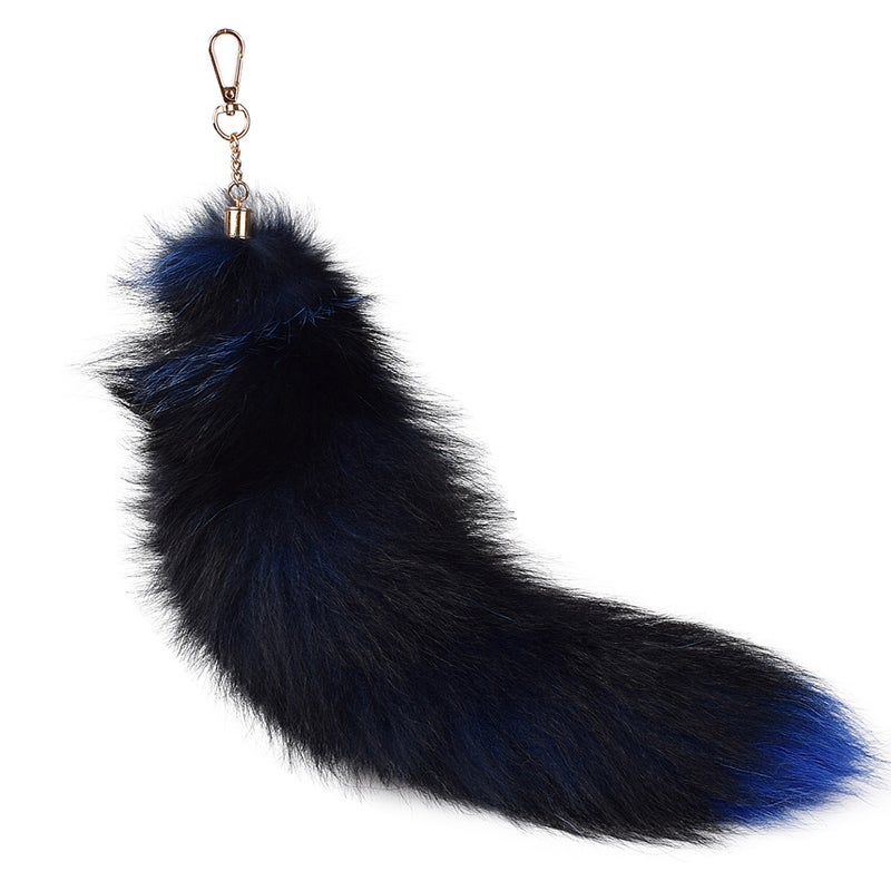 Natural Fox Tail Keychain Charm for Women grass fox - Image 4