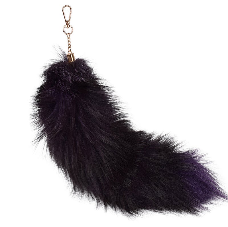 Natural Fox Tail Keychain Charm for Women grass fox - Image 2