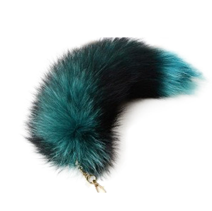 Natural Fox Tail Keychain Charm for Women grass fox - Image 5