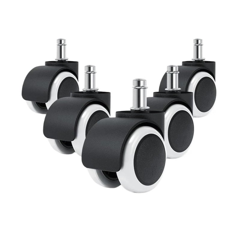 Universal Mute Caster Wheels 5pcs 2 Inch Gray Office Chair Replacement Swivel Rollers - Image 3