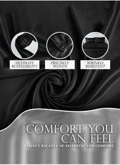 4 Piece Sheet & Pillowcase Sets Full Bedding Set 1 Flat Sheet 1 Fitted Sheet  2 Pillow Cases (50*75) Silky Satin black - pzsku/ZE094C069E174D45E8C33Z/45/_/1733736771/849dba0d-0f77-4f0f-90b4-34f6a2c87ab6