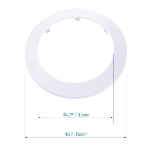 FOCMKEAS 2Pcs Pipe Cover Decoration, Fit 4.33"(110mm) Pipe PP Plastic Flangen Water Pipe Cover Decoration, Escutcheon Pipe Collar for Wall Pipe Tube Decoration, White - Image 2