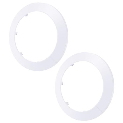 FOCMKEAS 2Pcs Pipe Cover Decoration, Fit 4.33"(110mm) Pipe PP Plastic Flangen Water Pipe Cover Decoration, Escutcheon Pipe Collar for Wall Pipe Tube Decoration, White - Image 1
