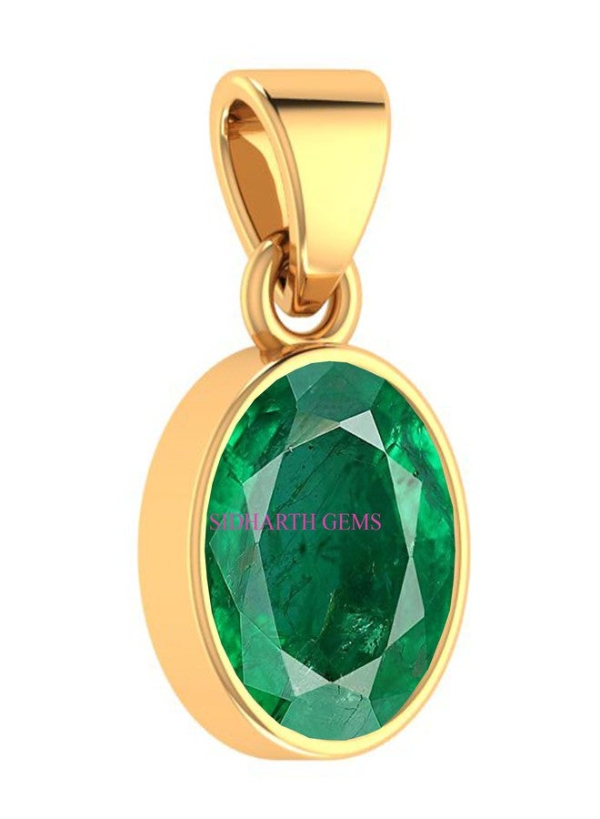 SIDHARTH GEMS 12.25 Ratti / 11.75 Carat Natural Emerald Panna Gold Plated Pendant Locket for Women,S (Astrological Purpose Pendant) - Image 2