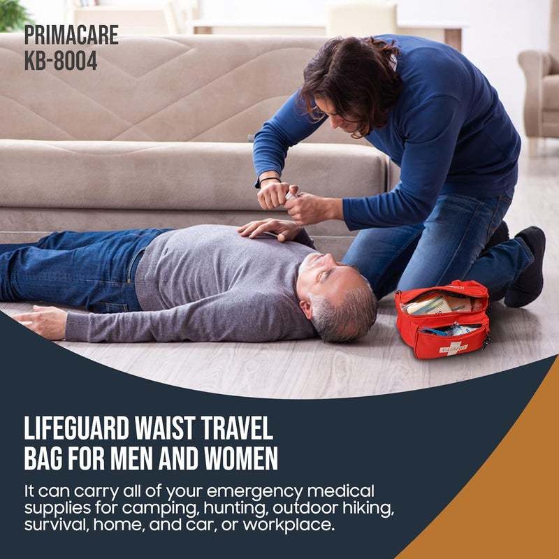 PrimaCare KB8004 First Aid Empty Fanny Pack for Emergency Equipment Set 8 x 2 x 6 Red - Image 5