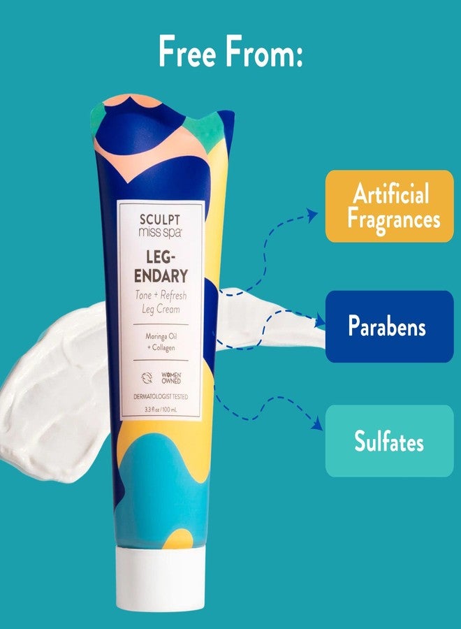 MISS SPA Leg Cream, Collagen Leg Cream, Moringa Rosehip Oil Help Tone Refresh Tired Legs, Anti Aging Skin Care Products, Body Lotion, Dermatologist Tested 3.3 Fl oz - Image 5