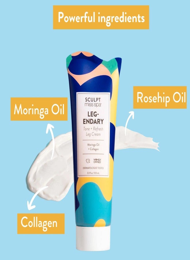 MISS SPA Leg Cream, Collagen Leg Cream, Moringa Rosehip Oil Help Tone Refresh Tired Legs, Anti Aging Skin Care Products, Body Lotion, Dermatologist Tested 3.3 Fl oz - Image 4