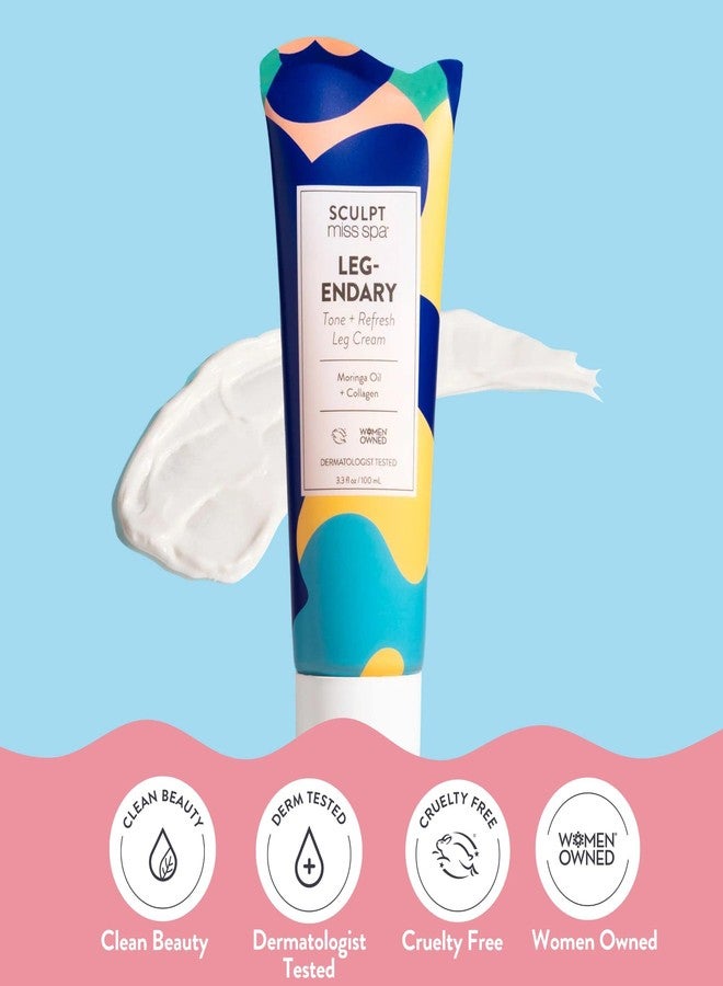 MISS SPA Leg Cream, Collagen Leg Cream, Moringa Rosehip Oil Help Tone Refresh Tired Legs, Anti Aging Skin Care Products, Body Lotion, Dermatologist Tested 3.3 Fl oz - Image 3