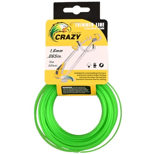 OUTO Trimmer Line Heavy Duty Nylon Rope Bundle Garden Tool for Weed Strimmer Grass Cutter Machine (Green, 1.65mm X 15m) - Image 1