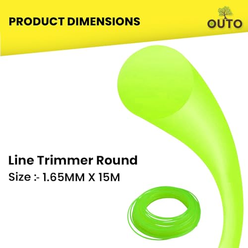 OUTO Trimmer Line Heavy Duty Nylon Rope Bundle Garden Tool for Weed Strimmer Grass Cutter Machine (Green, 1.65mm X 15m) - Image 2
