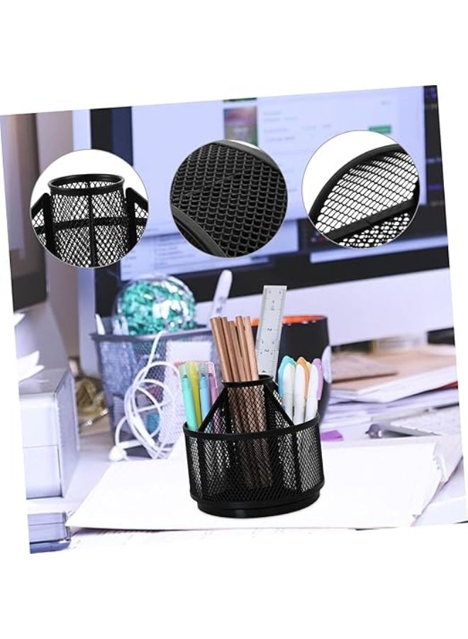 Spaceshoop Pen Holder Desk Organizer Art Supplies Organizer Office Pen Holder Rotating Makeup Storage Box  - Image 3