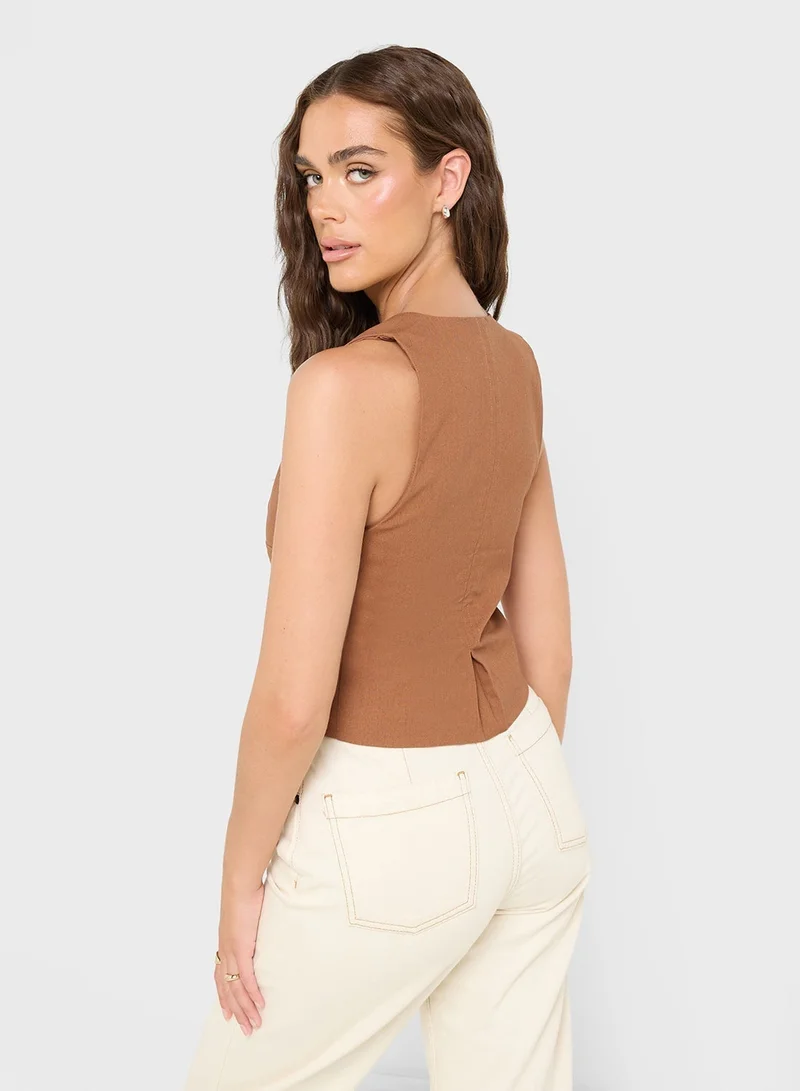 Ginger Lace Tie Up Detail Vest