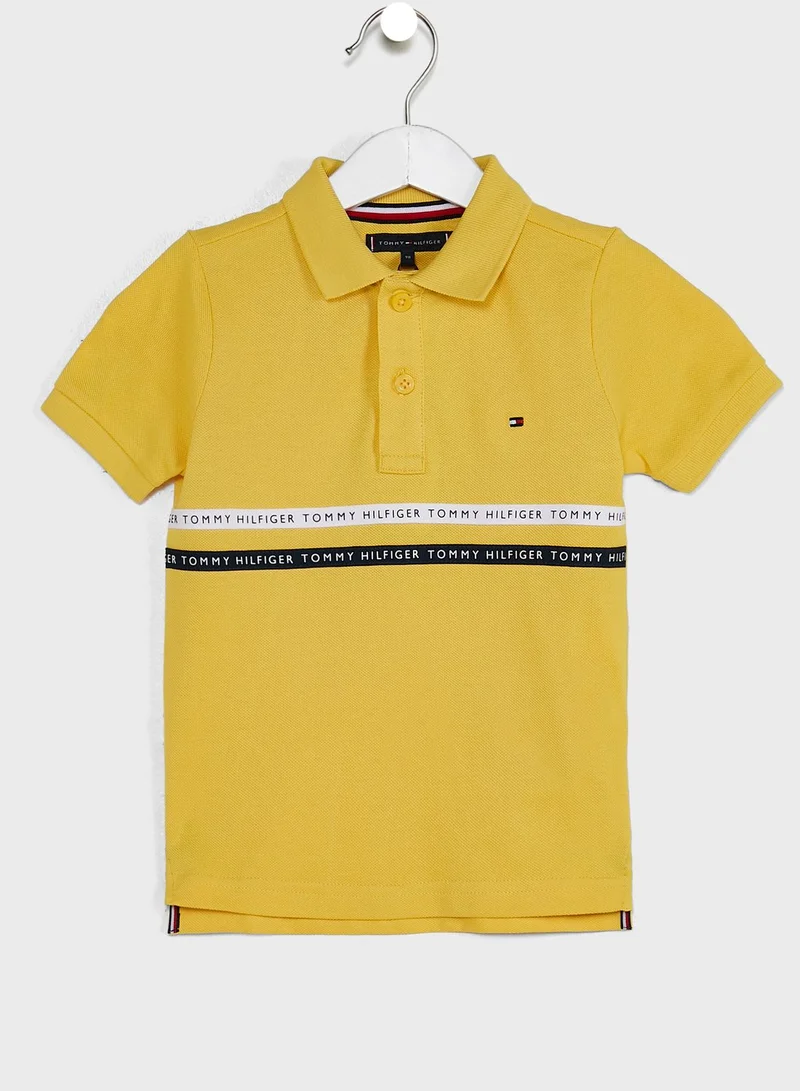 TOMMY HILFIGER Kids Striped Panel Polo