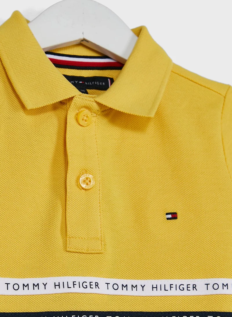 TOMMY HILFIGER Kids Striped Panel Polo
