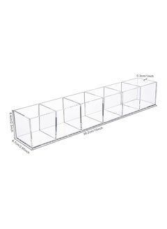 Generic Clear Drawer Organizer, 6 Compartments Acrylic Organizer Durable Plastic Square Cube Storage Bin for Makeup, Jewelry, Pen, Small Items, 15 x 2.5 x 2.6 Inches  - Image 2