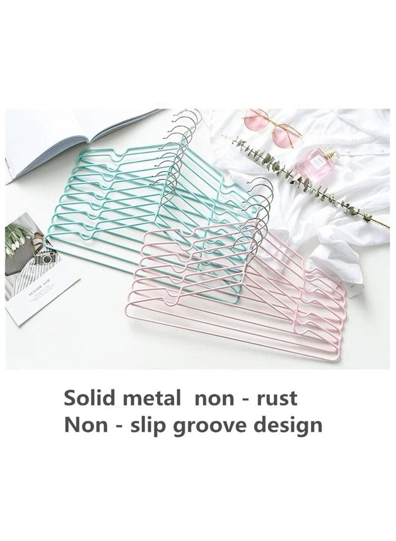 B Blesiya B Blesiya PVC Coated Metal Hangers (20 Pack) Non Slip Hanger - Pink & Purple - Image 2