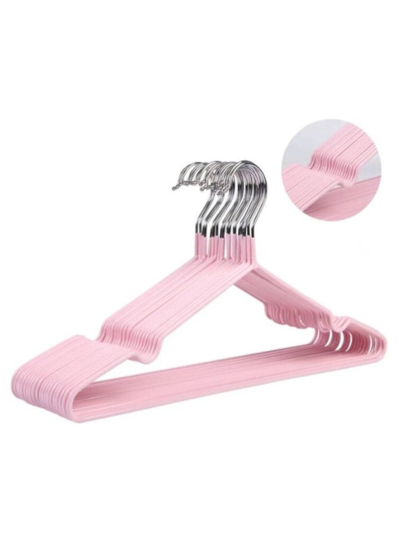 B Blesiya B Blesiya PVC Coated Metal Hangers (20 Pack) Non Slip Hanger - Pink & Purple - Image 4