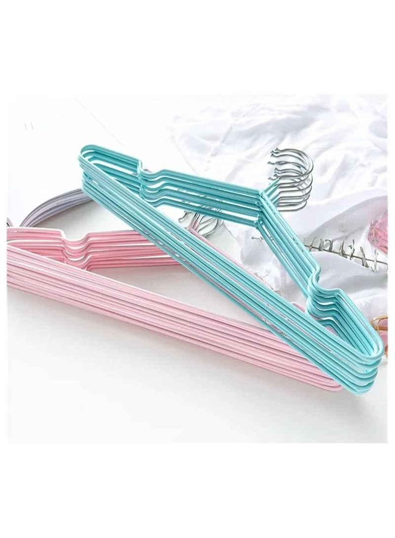 B Blesiya B Blesiya PVC Coated Metal Hangers (20 Pack) Non Slip Hanger - Pink & Purple - Image 5