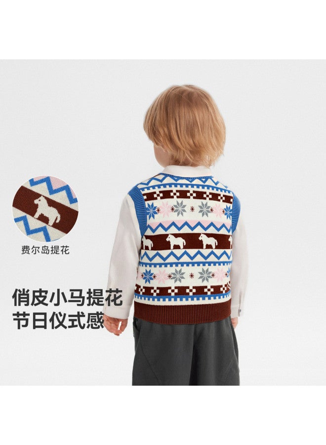 Baby Vest Spring And Autumn Style Boys' Vest Sweater Knitted Top Outerwear New Style Girls' - Image 5