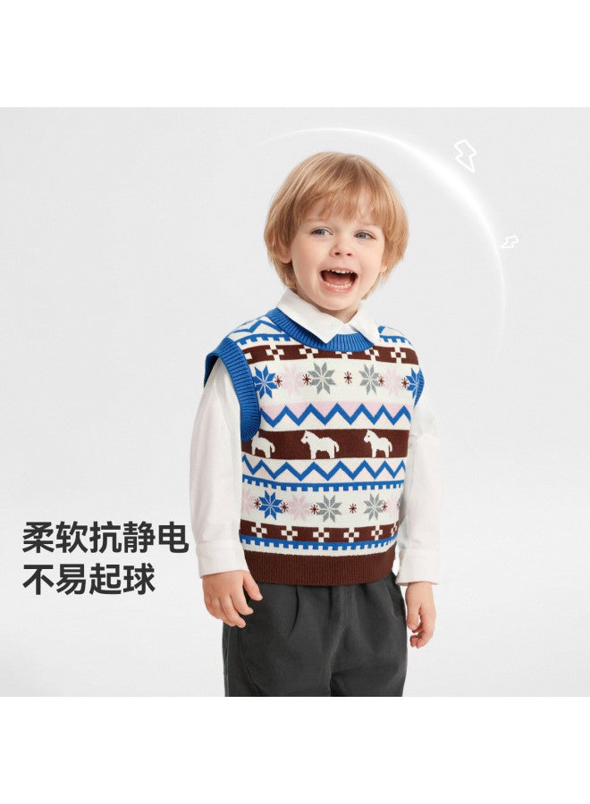 Baby Vest Spring And Autumn Style Boys' Vest Sweater Knitted Top Outerwear New Style Girls' - Image 3