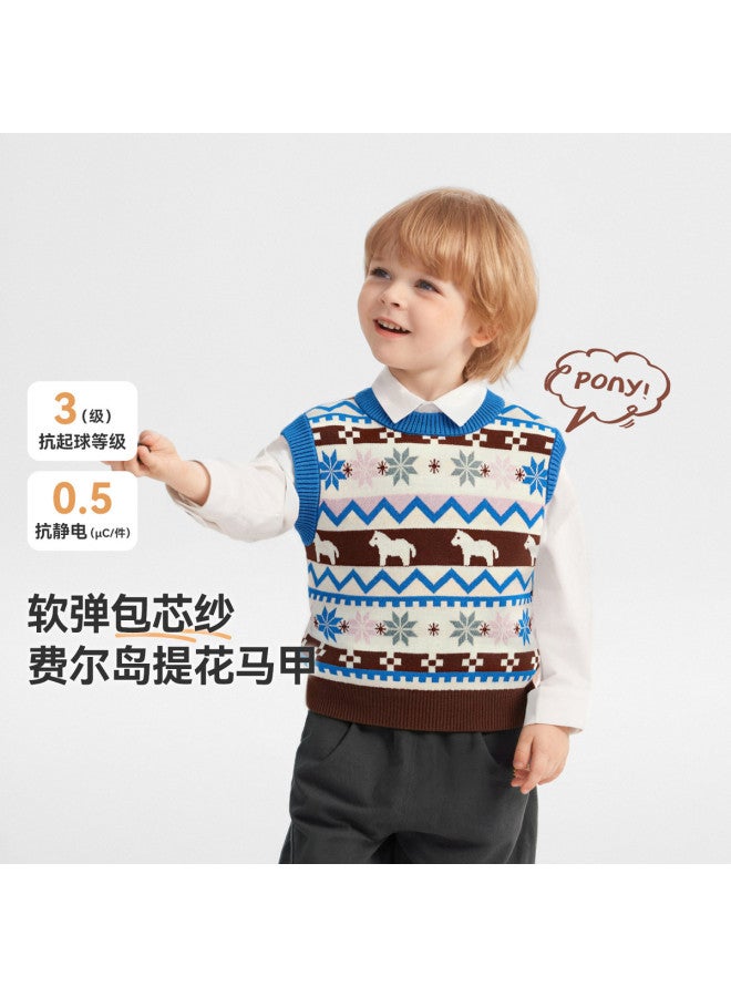 Baby Vest Spring And Autumn Style Boys' Vest Sweater Knitted Top Outerwear New Style Girls' - Image 2