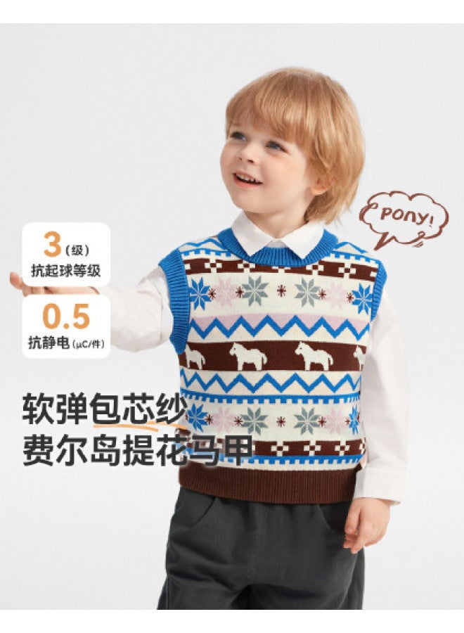 Baby Vest Spring And Autumn Style Boys' Vest Sweater Knitted Top Outerwear New Style Girls' - Image 1