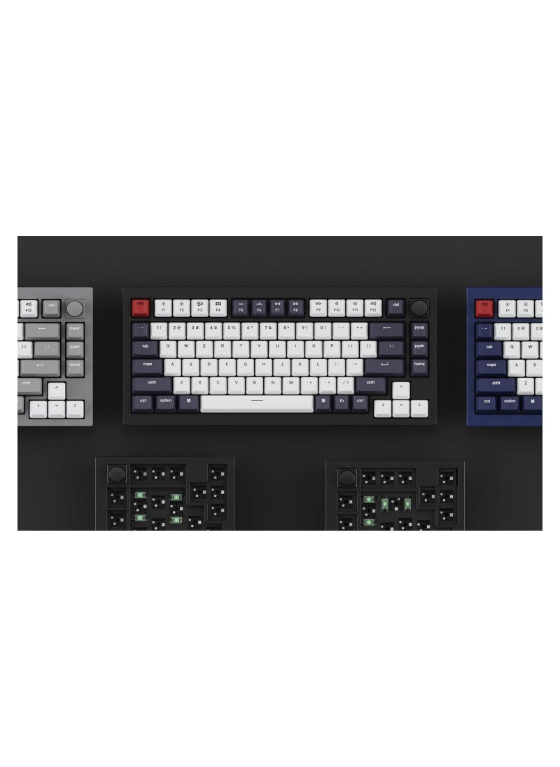 Keychron Keychron Q1 QMK Gateron Phantom Mechanical Keyboard with Knob, RGB, Red Switch & Custom Hot-swappable | Ergonomic Design Gaming Keyboard - Navy Blue  - Image 3