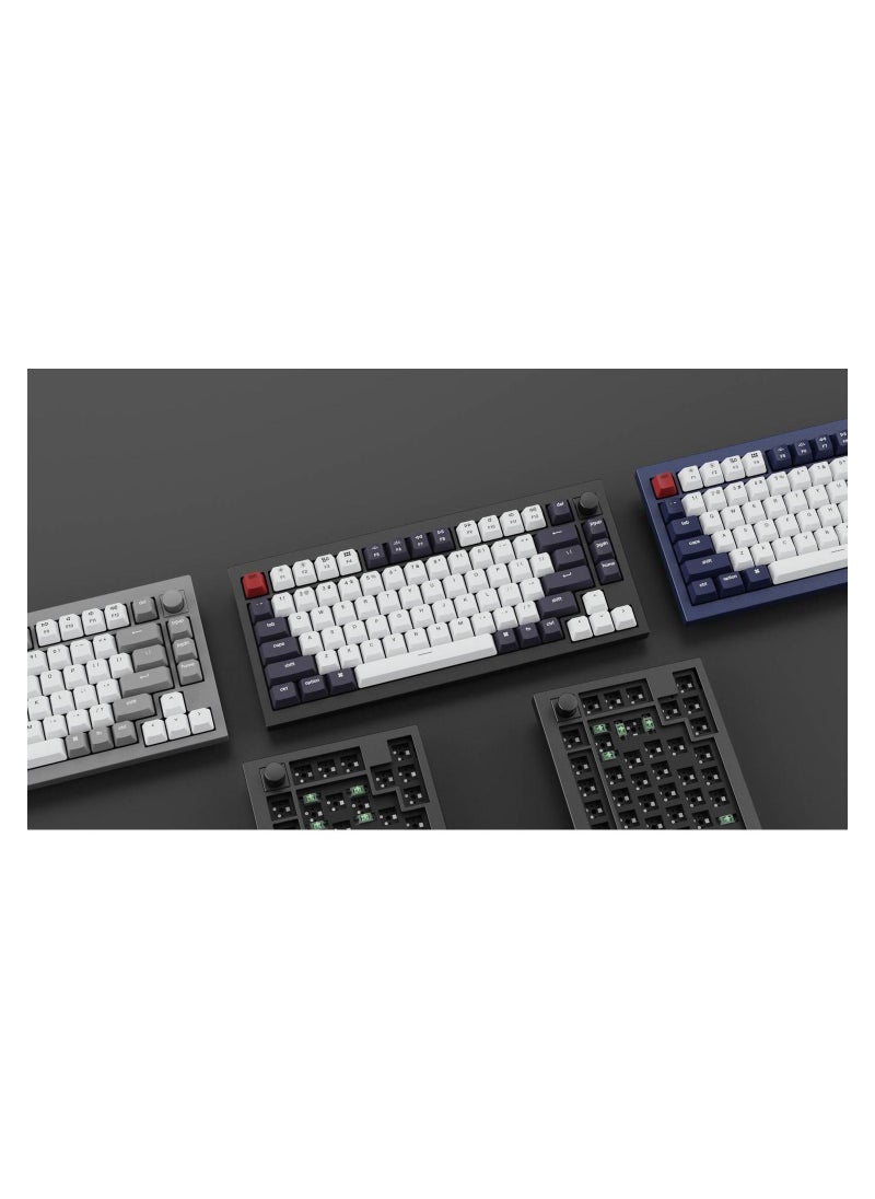 Keychron Keychron Q1 QMK Gateron Phantom Mechanical Keyboard with Knob, RGB, Red Switch & Custom Hot-swappable | Ergonomic Design Gaming Keyboard - Navy Blue  - Image 2