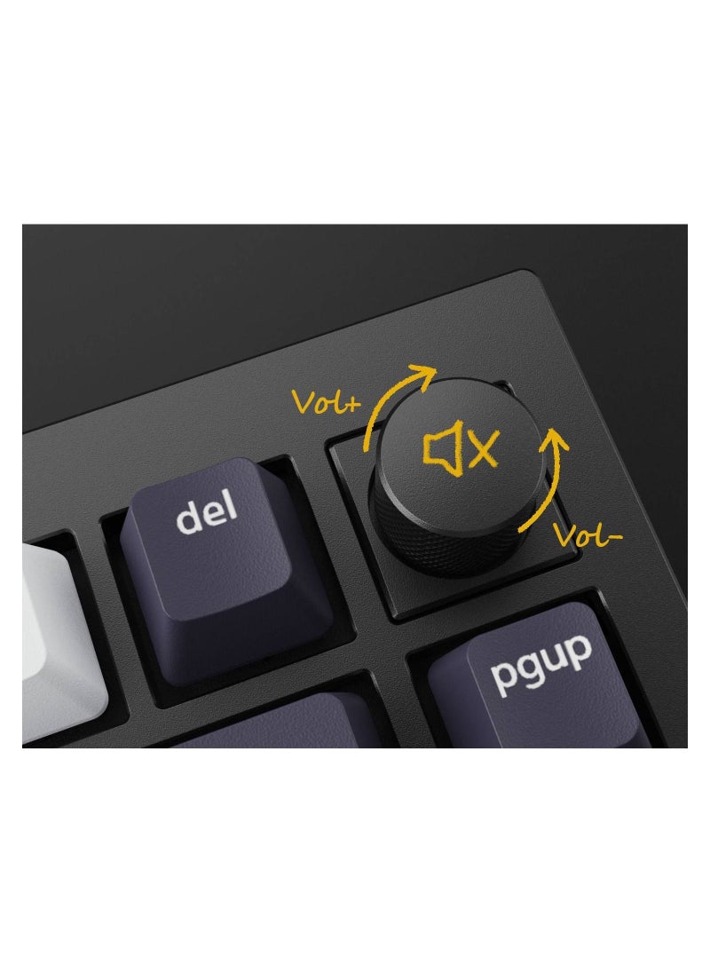 Keychron Keychron Q1 QMK Gateron Phantom Mechanical Keyboard with Knob, RGB, Red Switch & Custom Hot-swappable | Ergonomic Design Gaming Keyboard - Navy Blue  - Image 4