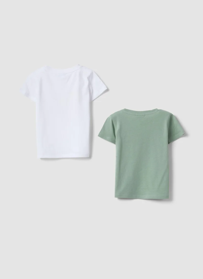 او في اس OVS 2-Pack Pure Cotton Multicolour T-Shirts For Baby Girl