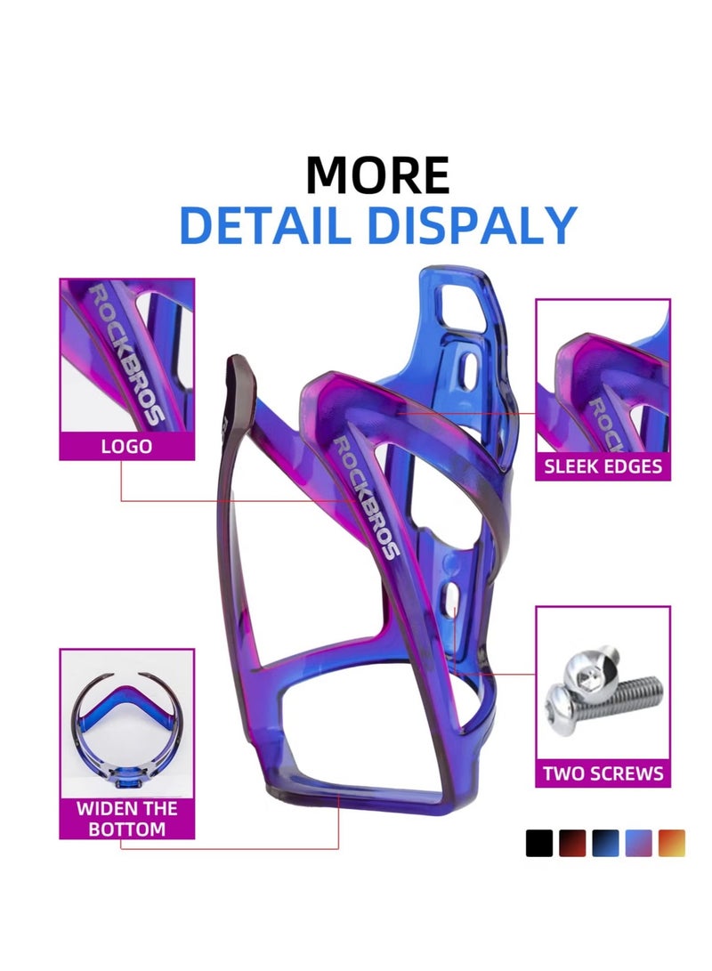 Rockbros Durable Bike Water Bottle Holder Ultra-Light with Screws Tool, Universal Cup Holder Rack for MTB Road (Blue and Purple） - Image 3