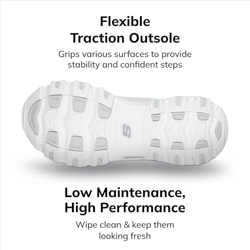 SKECHERS أحذية سكيشرز النسائية برايت سكاي كلوغز ومولز، أبيض/فضي، 9.5 أمريكي - Image 4