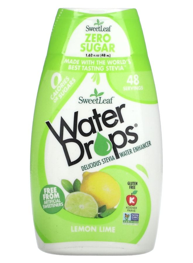 SweetLeaf Water Drops Delicious Stevia Water Enhancer Lemon Lime 1.62 fl oz (48 ml)