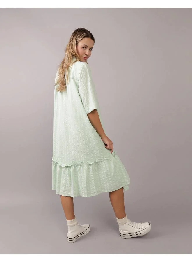 American Eagle Ruffled Shirtwaist Dress