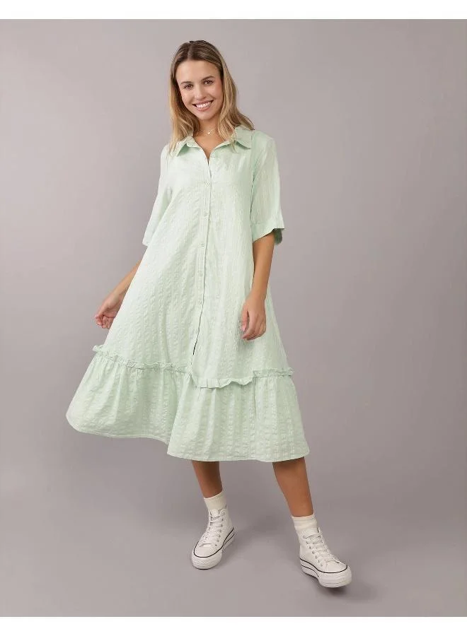American Eagle Ruffled Shirtwaist Dress