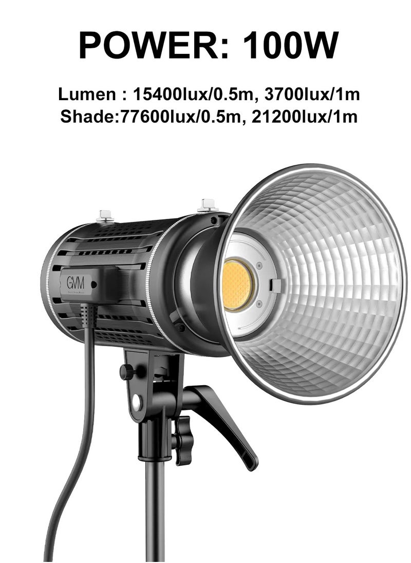 GVM - GVM-ST100R 100W Led Video Light RGB+Bi-Color Double Sided Daylight Balanced COB Light 77600 lux/0.5m CRI97+ 12 Built-in Lighting Effects App Control 2700K-7500K Photography Lighting - Image 1