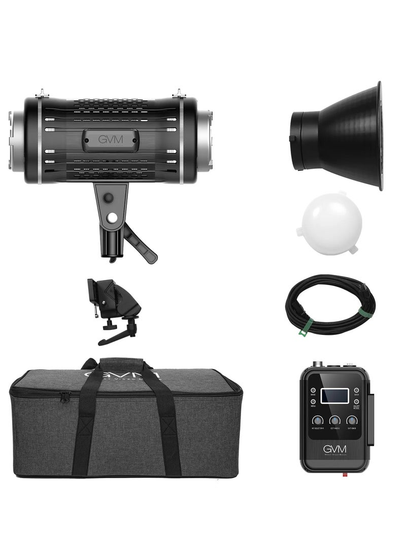 GVM - GVM-ST100R 100W Led Video Light RGB+Bi-Color Double Sided Daylight Balanced COB Light 77600 lux/0.5m CRI97+ 12 Built-in Lighting Effects App Control 2700K-7500K Photography Lighting - Image 1