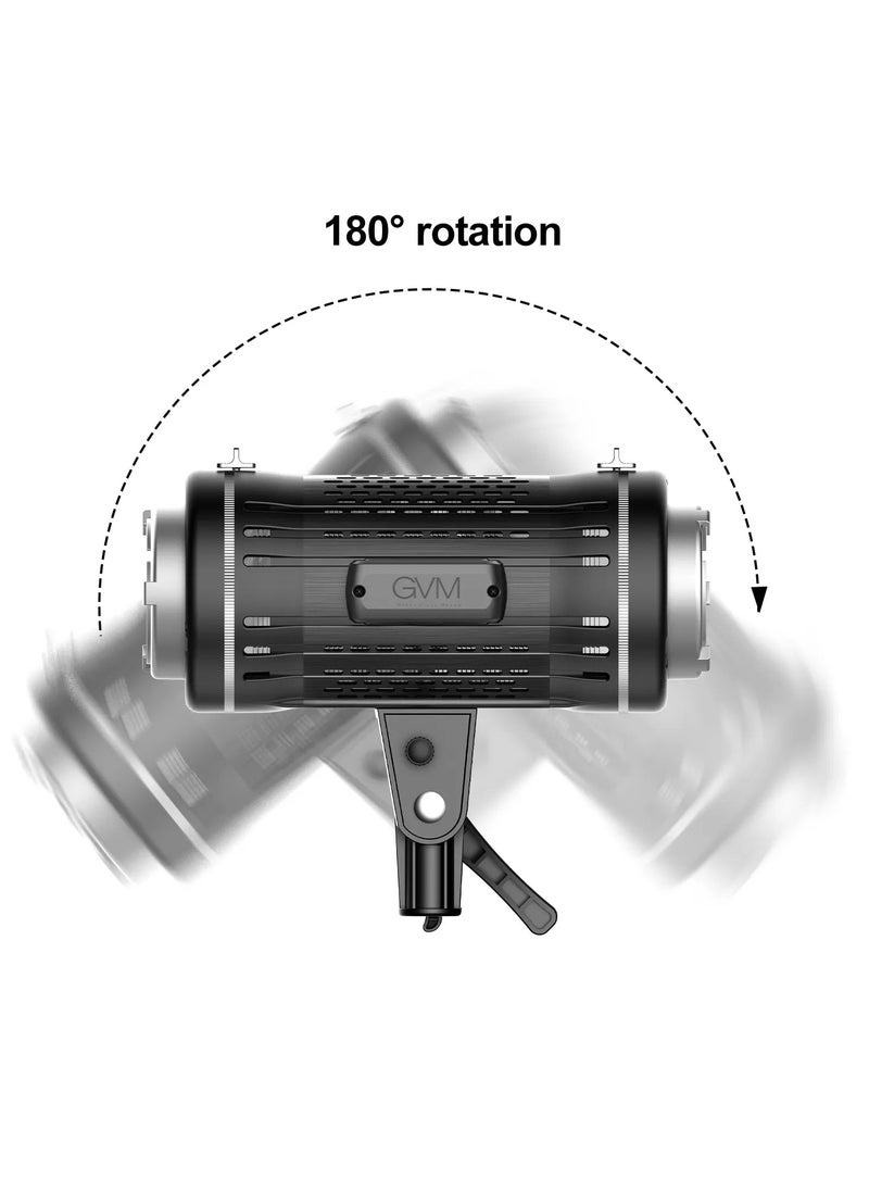 GVM - GVM-ST100R 100W Led Video Light RGB+Bi-Color Double Sided Daylight Balanced COB Light 77600 lux/0.5m CRI97+ 12 Built-in Lighting Effects App Control 2700K-7500K Photography Lighting - Image 1