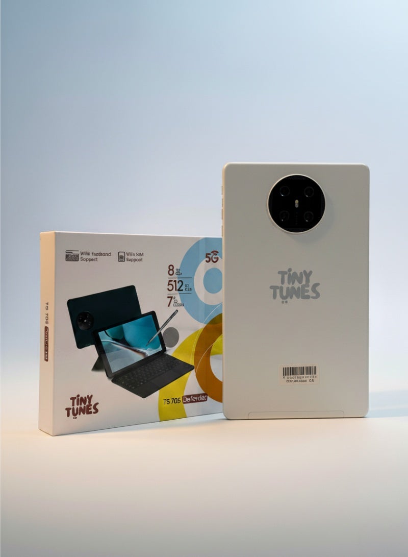 Tiny Tunes TS705 Kids Tablet, 7 Inch Display, Keyboard and Pen, Wifi, SIM Support - Image 1