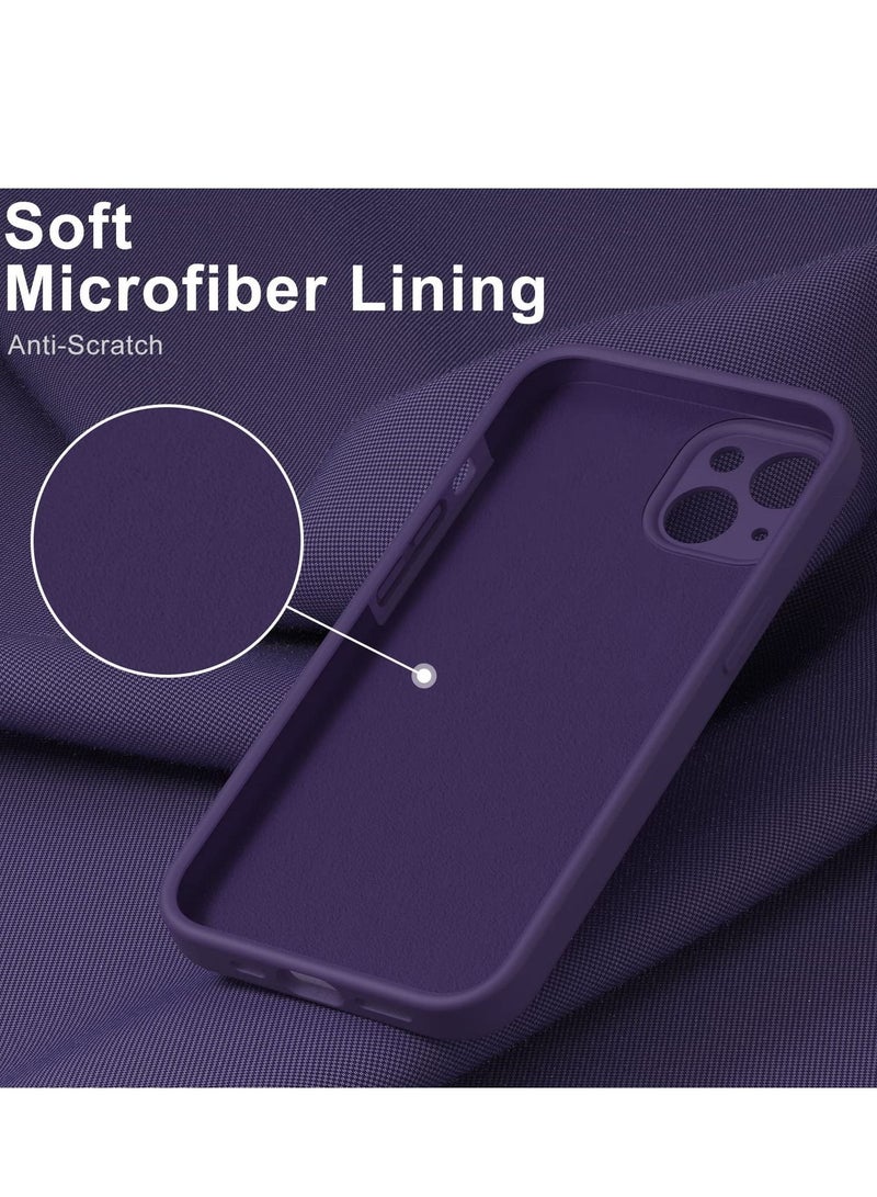 iPhone 14 Case with Screen Protector,Enhance Camera Protection,Soft Flexible Silicone Gel Rubber Bumper Cover,Slim Fit Shockproof Protective Phone Case for iPhone 14 6.1" Dark Purple - Image 4