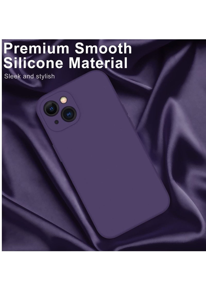 iPhone 14 Case with Screen Protector,Enhance Camera Protection,Soft Flexible Silicone Gel Rubber Bumper Cover,Slim Fit Shockproof Protective Phone Case for iPhone 14 6.1" Dark Purple - Image 3