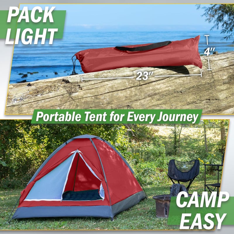Wakeman 2-Person Dome Tent – Easy Set Up Shelter with Rain Fly and Carrying Bag for Camping - Image 5