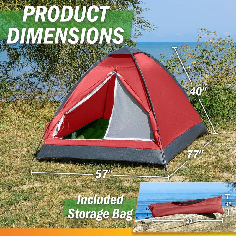 Wakeman 2-Person Dome Tent – Easy Set Up Shelter with Rain Fly and Carrying Bag for Camping - Image 2