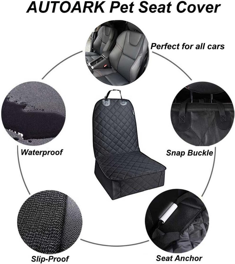 AUTOARK Waterproof Pet Front Seat Cover for Cars, Trucks & SUVs - Black - Image 4