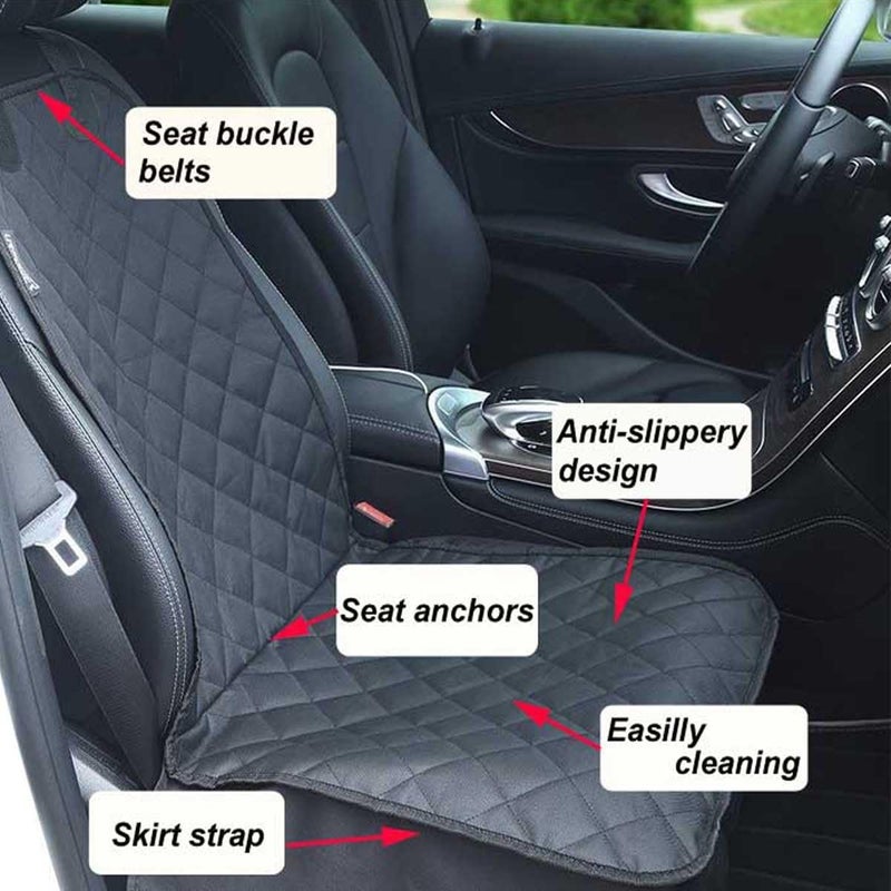 AUTOARK Waterproof Pet Front Seat Cover for Cars, Trucks & SUVs - Black - Image 5
