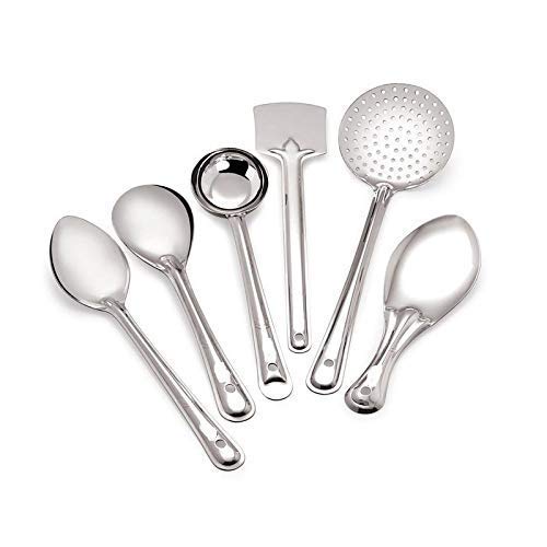 ScentRose Stainless Steel Big Size Cooking Serving Spoons Daily use Standard Made in India Set of 6