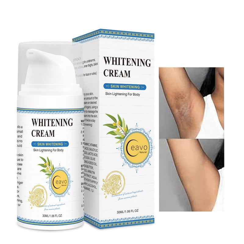 Ceavo Skin Lightening Cream for Intimate Area with Niacinamide, Arbutin, Tranexamic Acid and Vitamin C, Even Skin Tone for Body, Underarm, Knees, Elbows, Inner Thigh, Bikini Areas Bleaching Whitening Cream - Image 3