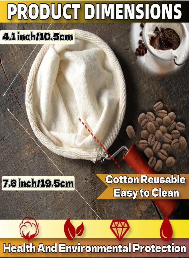 WenTigDY Cloth Coffee Filter More Sense of Ritual Handmade Coffee Filter Preferred Washable Reusable Flannel Cloth Coffee Sock - Image 2